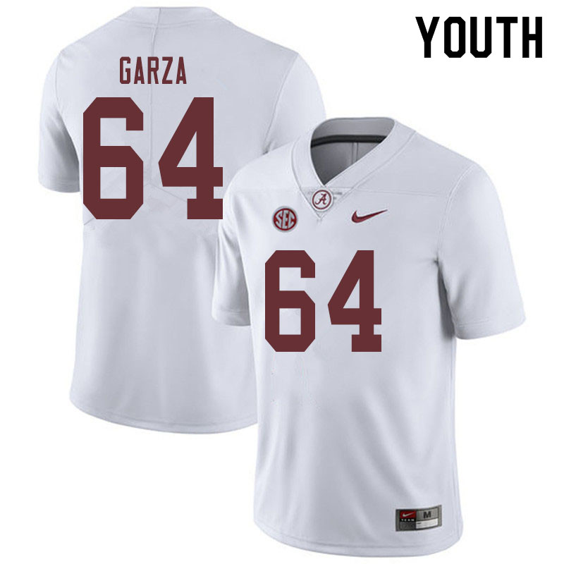 Alabama Crimson Tide Youth Rowdy Garza #64 White NCAA Nike Authentic Stitched 2019 College Football Jersey GF16D57IY